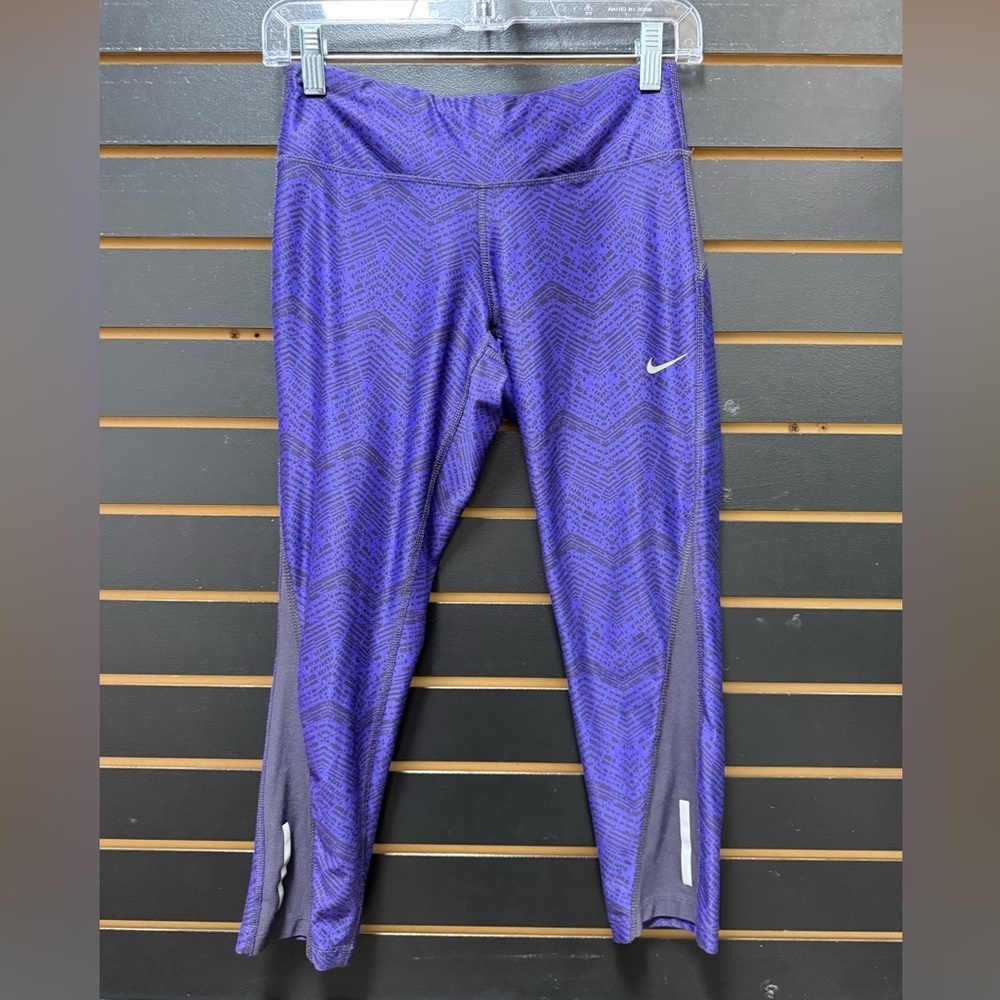 Nike Dri-FIT Purple Geometric Leggings Small